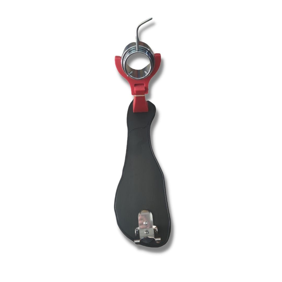 Jamonero Polietileno Negro y Rojo con Anclaje Giratorio en Acero Inoxidable